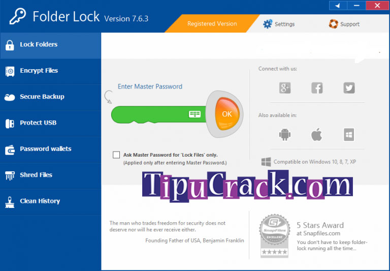 folder lock 7 serial key only